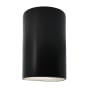 Justice Design Group Ambiance 10" Tall Half Cylinder Closed Top LED Wall Sconce Carbon Matte Black
