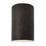 Justice Design Group Ambiance 10" Tall Half Cylinder Closed Top Wall Sconce Hammered Iron