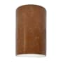 Justice Design Group Ambiance 10" Tall Half Cylinder Closed Top LED Wall Sconce Rust Patina