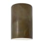 Justice Design Group Ambiance 10" Tall Half Cylinder Closed Top LED Wall Sconce Tierra Red Slate