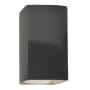 Justice Design Group Ambiance 14" Tall Rectangular Open Top LED Wall Sconce Gloss Grey