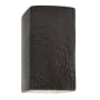 Justice Design Group Ambiance 2 Light 14" Tall Rectangular Open Top Wall Sconce Hammered Iron
