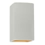 Justice Design Group Ambiance 14" Tall Rectangular Open Top LED Wall Sconce Matte White / Champagne Gold
