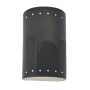 Justice Design Group Ambiance 10" Tall Perforated Half Cylinder Open Top LED Wall Sconce Gloss Grey