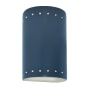 Justice Design Group Ambiance 10" Tall Perforated Half Cylinder Open Top LED Wall Sconce Midnight Sky / Matte White