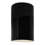 Justice Design Group Ambiance 13" Tall Half Cylinder Closed Top LED Wall Sconce Gloss Black
