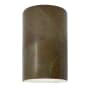 Justice Design Group Ambiance 13" Tall Half Cylinder Closed Top LED Wall Sconce Tierra Red Slate