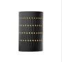 Justice Design Group Ambiance 10" Tall LED Wall Sconce Carbon Matte Black / Champagne Gold