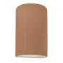 Justice Design Group Ambiance 13" Tall Half Cylinder Closed Top LED ADA Wall Sconce Adobe