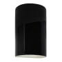 Justice Design Group Ambiance 13" Tall Half Cylinder Closed Top LED ADA Wall Sconce Gloss Black / Matte White