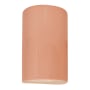 Justice Design Group Ambiance 13" Tall Half Cylinder Closed Top LED ADA Wall Sconce Gloss Blush