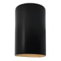 Justice Design Group Ambiance 13" Tall Half Cylinder Closed Top LED ADA Wall Sconce Carbon Matte Black / Champagne Gold