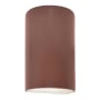 Justice Design Group Ambiance 13" Tall Half Cylinder Closed Top LED ADA Wall Sconce Canyon Clay