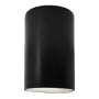Justice Design Group Ambiance 13" Tall Half Cylinder Closed Top LED ADA Wall Sconce Carbon Matte Black