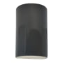 Justice Design Group Ambiance 13" Tall Half Cylinder Closed Top LED ADA Wall Sconce Gloss Grey