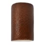 Justice Design Group Ambiance 13" Tall Half Cylinder Closed Top LED ADA Wall Sconce Hammered Copper
