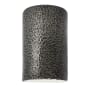 Justice Design Group Ambiance 13" Tall Half Cylinder Closed Top LED ADA Wall Sconce Hammered Pewter