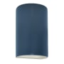 Justice Design Group Ambiance 13" Tall Half Cylinder Closed Top LED ADA Wall Sconce Midnight Sky / Matte White