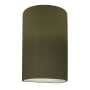 Justice Design Group Ambiance 13" Tall Half Cylinder Closed Top LED ADA Wall Sconce Matte Green