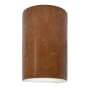 Justice Design Group Ambiance 13" Tall Half Cylinder Closed Top LED ADA Wall Sconce Rust Patina
