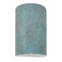 Justice Design Group Ambiance 13" Tall Half Cylinder Closed Top LED ADA Wall Sconce Verde Patina
