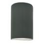 Justice Design Group Ambiance 13" Tall Half Cylinder Closed Top LED ADA Wall Sconce Pewter Green