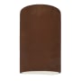 Justice Design Group Ambiance 13" Tall Half Cylinder Closed Top LED ADA Wall Sconce Real Rust