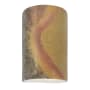 Justice Design Group Ambiance 13" Tall Half Cylinder Closed Top LED ADA Wall Sconce Harvest Yellow Slate