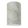 Justice Design Group Ambiance 13" Tall Half Cylinder Closed Top LED ADA Wall Sconce Carrara Marble