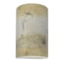 Justice Design Group Ambiance 13" Tall Half Cylinder Closed Top LED ADA Wall Sconce Greco Travertine
