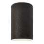 Justice Design Group Ambiance 13" Tall Half Cylinder Open Top LED ADA Wall Sconce Hammered Iron