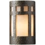 Justice Design Group 12-1/2" Tall Integrated 3045K LED Wall Sconce with Ceramic Shade - ADA Compliant Hammered Brass