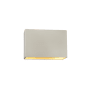 Justice Design Group Ambiance 6" Tall Closed Top Outdoor Wall Sconce Matte White / Champagne Gold