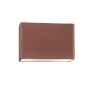 Justice Design Group Ambiance 8" Tall Rectangular Closed Top LED ADA Wall Sconce Canyon Clay