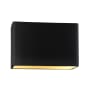 Justice Design Group Ambiance 2 Light 10" Tall Closed Top Outdoor Wall Sconce Carbon Matte Black / Champagne Gold