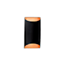 Justice Design Group Ambiance 11" Tall Wall Sconce Carbon Matte Black / Champagne Gold