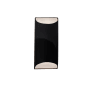Justice Design Group Ambiance 2 Light 14" Tall Wall Sconce Gloss Black / Matte White