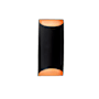 Justice Design Group Ambiance 2 Light 14" Tall Wall Sconce Carbon Matte Black / Champagne Gold