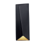Justice Design Group Ambiance 16" Tall Closed Top LED Outdoor Wall Sconce Carbon Matte Black / Champagne Gold