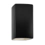 Justice Design Group Ambiance 10" Tall LED ADA Wall Sconce with a Ceramic Small Rectangle Shade Carbon Matte Black