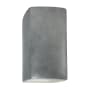 Justice Design Group Ambiance 10" Tall LED Wall Sconce with a Ceramic Small ADA Rectangle Shade Antique Silver