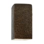 Justice Design Group Ambiance 10" Tall LED Wall Sconce with a Ceramic Small ADA Rectangle Shade Hammered Brass
