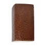 Justice Design Group Ambiance 10" Tall LED Wall Sconce with a Ceramic Small ADA Rectangle Shade Hammered Copper