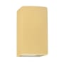 Justice Design Group Ambiance 10" Tall LED Wall Sconce with a Ceramic Small ADA Rectangle Shade Muted Yellow