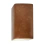 Justice Design Group Ambiance 10" Tall LED Wall Sconce with a Ceramic Small ADA Rectangle Shade Rust Patina
