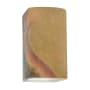 Justice Design Group Ambiance 10" Tall LED Wall Sconce with a Ceramic Small ADA Rectangle Shade Harvest Yellow Slate