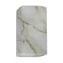 Justice Design Group Ambiance 10" Tall LED Wall Sconce with a Ceramic Small ADA Rectangle Shade Carrara Marble