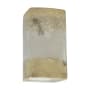 Justice Design Group Ambiance 10" Tall LED Wall Sconce with a Ceramic Small ADA Rectangle Shade Greco Travertine