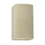 Justice Design Group Ambiance 10" Tall LED Wall Sconce with a Ceramic Small ADA Rectangle Shade Vanilla Gloss