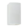 Justice Design Group Ambiance 10" Tall LED Wall Sconce with a Ceramic Small ADA Rectangle Shade Gloss White